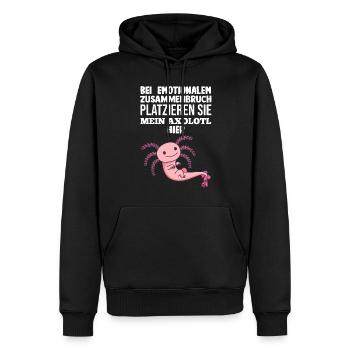 Axolotl - Männer Premium Bio Hoodie - Schwarz - Vorne - Nico (187cm)