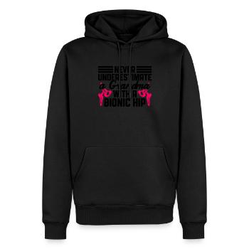 Bionisches Hüftdesign Für Einen Überlebenden Einer - Sweat à capuche Premium bio Homme - noir - Devant - Nico (187cm)