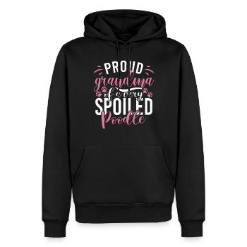 Cadeaux Caniche - Sweat à capuche Premium bio Homme - noir - Devant - Nico (187cm)