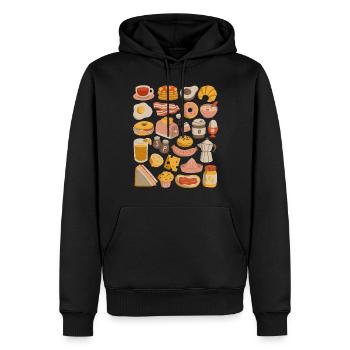Frühstück & Brunch - Männer Premium Bio Hoodie - Schwarz - Vorne - Nico (187cm)