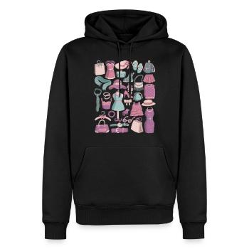 Boutique, Fashion, Shopping & Mode - Männer Premium Bio Hoodie - Schwarz - Vorne - Nico (187cm)