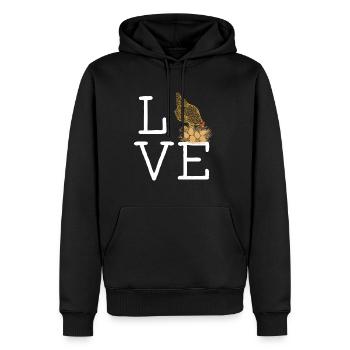 Chicken Love Chicken and Love Chicken Breeder Design - Men’s Premium Organic Hoodie - black - Front - Nico (187cm)