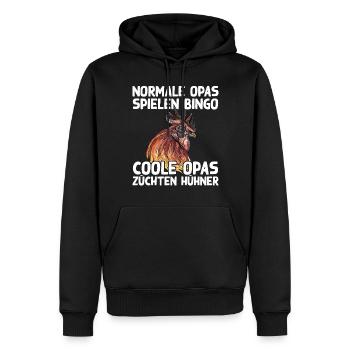 Cooler Opa Hühnerzüchter Huhn Hühner Spruch Humor - Männer Premium Bio Hoodie - Schwarz - Vorne - Nico (187cm)