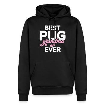 Pug Gifts for Pug Lovers - Men’s Premium Organic Hoodie - black - Front - Nico (187cm)