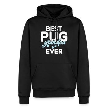 Pug Gifts for Pug Lovers - Men’s Premium Organic Hoodie - black - Front - Nico (187cm)