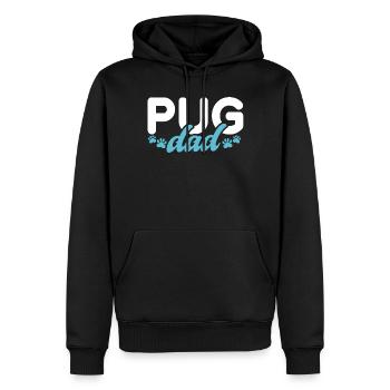 Cadeaux de carlin pour les amateurs de carlins - Sweat à capuche Premium bio Homme - noir - Devant - Nico (187cm)