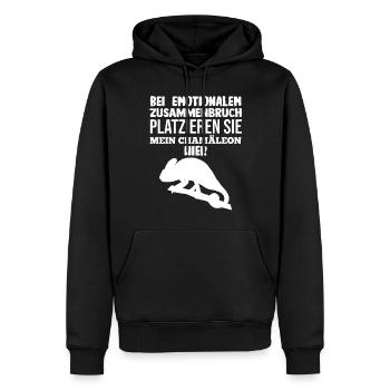 Platzieren Sie mein Chamäleon - Männer Premium Bio Hoodie - Schwarz - Vorne - Nico (187cm)