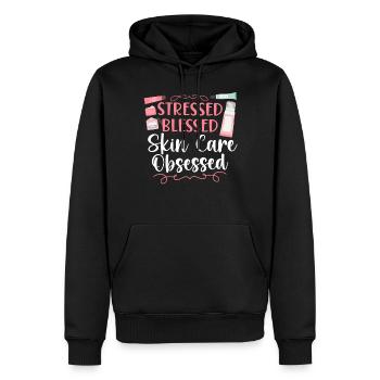 Soins de la peau d’esthéticienne agréée mignonne - Sweat à capuche Premium bio Homme - noir - Devant - Nico (187cm)