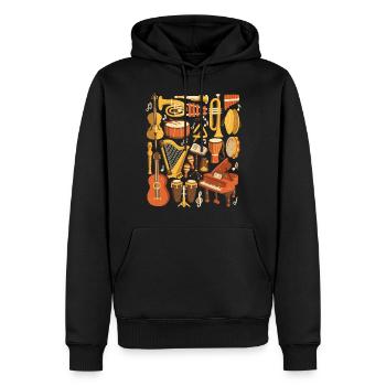Orchestre - Musique, Instruments, Musiciens - Sweat à capuche Premium bio Homme - noir - Devant - Nico (187cm)
