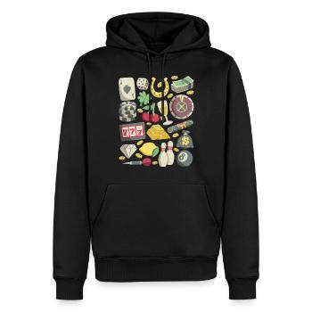 Casino - Männer Premium Bio Hoodie - Schwarz - Vorne - Nico (187cm)