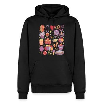 Zirkus - Artisten, Akrobaten, Zirkuszelt - Männer Premium Bio Hoodie - Schwarz - Vorne - Nico (187cm)