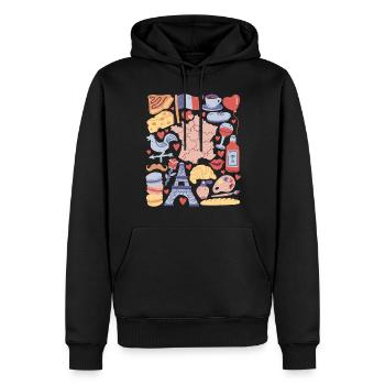 Frankreich Paris Europa Eiffelturm Liebe - Männer Premium Bio Hoodie - Schwarz - Vorne - Nico (187cm)