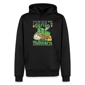Garten und Hühner Leidenschaft Hobby Huhn Gärtner - Männer Premium Bio Hoodie - Schwarz - Vorne - Nico (187cm)