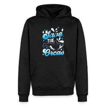 Sauvez les orques de mer Orques Protégez la baleine - Sweat à capuche Premium bio Homme - noir - Devant - Nico (187cm)