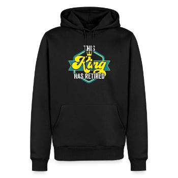 Ce roi a un grand-père à la retraite - Sweat à capuche Premium bio Homme - noir - Devant - Nico (187cm)