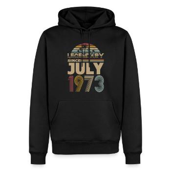 50. Geburtstag Jahrgang Juli 1973 Legendary 1973 - Männer Premium Bio Hoodie - Schwarz - Vorne - Nico (187cm)