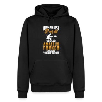 Amateurfunker sind nicht perfekt Hobbyfunker - Männer Premium Bio Hoodie - Schwarz - Vorne - Nico (187cm)
