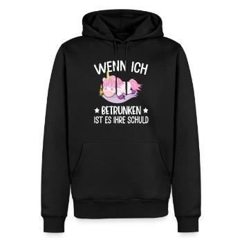 Einhorn Lustiger Spruch Einhorn Saufen Fabel - Männer Premium Bio Hoodie - Schwarz - Vorne - Nico (187cm)