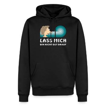 COMIC KOPF LASS MICH - Männer Premium Bio Hoodie - Schwarz - Vorne - Nico (187cm)
