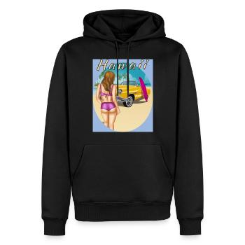 HAWAÏ - Sweat à capuche Premium bio Homme - noir - Devant - Nico (187cm)
