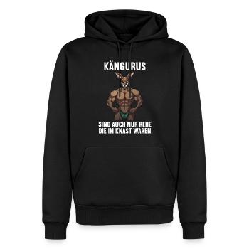 Kangaroo Kangaroos Kängurus lustiges Känguru - Männer Premium Bio Hoodie - Schwarz - Vorne - Nico (187cm)