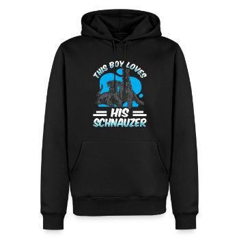 Ce garçon aime ses Schnauzer Schnauzers - Sweat à capuche Premium bio Homme - noir - Devant - Nico (187cm)