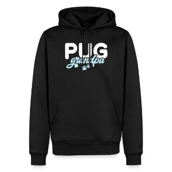 Pug Gifts for Pug Lovers - Men’s Premium Organic Hoodie - black - Front - Nico (187cm)