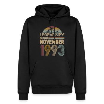30. Geburtstag Jahrgang November 1993 Legendary - Männer Premium Bio Hoodie - Schwarz - Vorne - Nico (187cm)