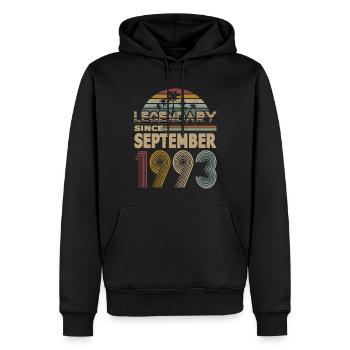 30th Birthday Vintage September 1993 Legendary - Men’s Premium Organic Hoodie - black - Front - Nico (187cm)