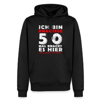 50. Geburtstag Lustig Spruch Geschenk - Männer Premium Bio Hoodie - Schwarz - Vorne - Nico (187cm)