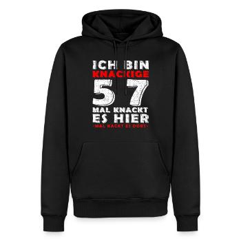 1966 Juli Limited Edition 57. Geburtstag Outfit - Männer Premium Bio Hoodie - Schwarz - Vorne - Nico (187cm)