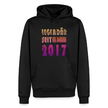 Original 2017 Jahrgang Vintage Geburtstag 2017 - Männer Premium Bio Hoodie - Schwarz - Vorne - Nico (187cm)