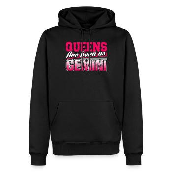 Gemini Queens Are Born in Gemini - Men’s Premium Organic Hoodie - black - Front - Nico (187cm)