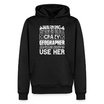 Geographer My Daughter Is A Crazy Geographer - Men’s Premium Organic Hoodie - black - Front - Nico (187cm)