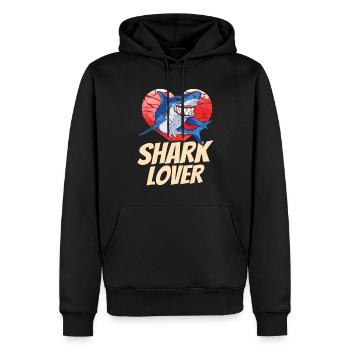 Amateur de requin Dent de requin Requin Plongée avec requin - Sweat à capuche Premium bio Homme - noir - Devant - Nico (187cm)