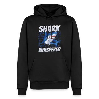 Haiflüsterer Hai Flüsterer Haizahn Haifisch Haie - Männer Premium Bio Hoodie - Schwarz - Vorne - Nico (187cm)
