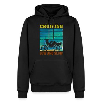 Vélo Biker Vélo Couché Cycliste Pédale - Sweat à capuche Premium bio Homme - noir - Devant - Nico (187cm)