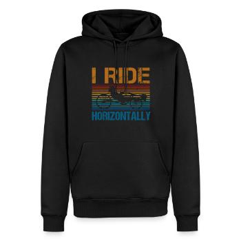 Vélo Biker Vélo Couché Cycliste Pédale - Sweat à capuche Premium bio Homme - noir - Devant - Nico (187cm)