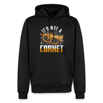 Trompettiste, trompettiste, trompettiste - Sweat à capuche Premium bio Homme - noir - Devant - Nico (187cm)