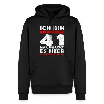 41. Geburtstag Mann Jahrgang 41 Jahre alt Spruch - Männer Premium Bio Hoodie - Schwarz - Vorne - Nico (187cm)