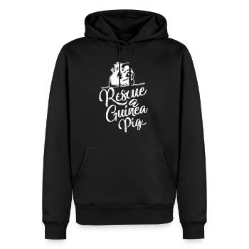 Guinea Pig Rescue A Guinea Pig - Men’s Premium Organic Hoodie - black - Front - Nico (187cm)