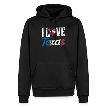 Ich Liebe Texas Sprüche Texanisch Texaner Stolz - Männer Premium Bio Hoodie - Schwarz - Vorne - Nico (187cm)
