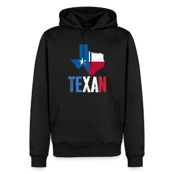 Texaner Texanisch Texas Stolz Sprüche - Männer Premium Bio Hoodie - Schwarz - Vorne - Nico (187cm)