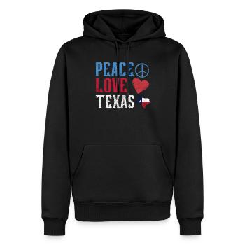 Peace Love Texas Texan Texan Pride - Men’s Premium Organic Hoodie - black - Front - Nico (187cm)