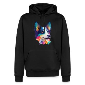 Border Collie Dog Dog Race Collie Dog Design - Sweat à capuche Premium bio Homme - noir - Devant - Nico (187cm)