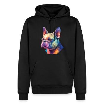 Conception de chiens de chien bouledogue français - Sweat à capuche Premium bio Homme - noir - Devant - Nico (187cm)