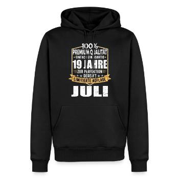 19. Geburtstag Juli Jahrgang 2004 Vintage - Männer Premium Bio Hoodie - Schwarz - Vorne - Nico (187cm)