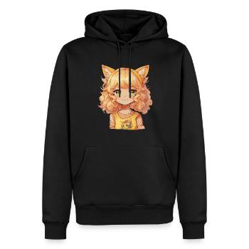 Anime Cat Girl Manga Cat Kawaii Kitten - Sweat à capuche Premium bio Homme - noir - Devant - Nico (187cm)