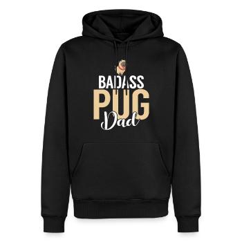 Cadeaux de carlin pour les amateurs de carlins - Sweat à capuche Premium bio Homme - noir - Devant - Nico (187cm)