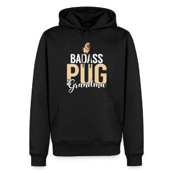 Cadeaux de carlin pour les amateurs de carlins - Sweat à capuche Premium bio Homme - noir - Devant - Nico (187cm)